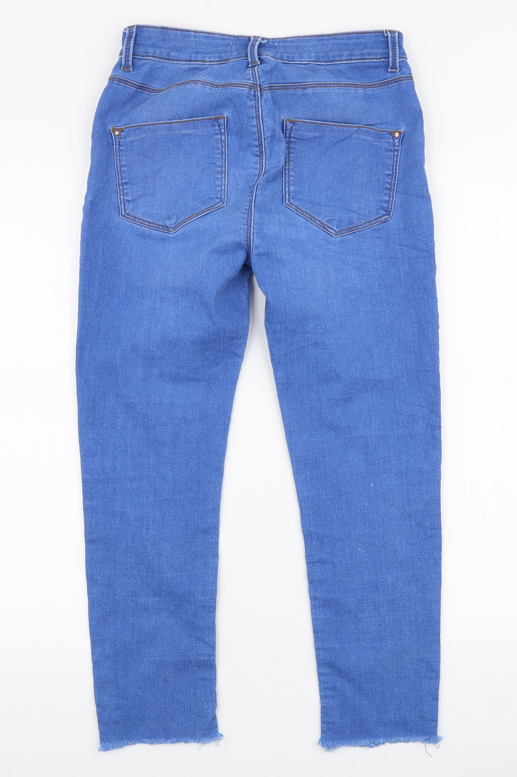 Dorothy Perkins Womens Blue  Cotton Skinny Jeans Size 10 L23 in Slim Zip