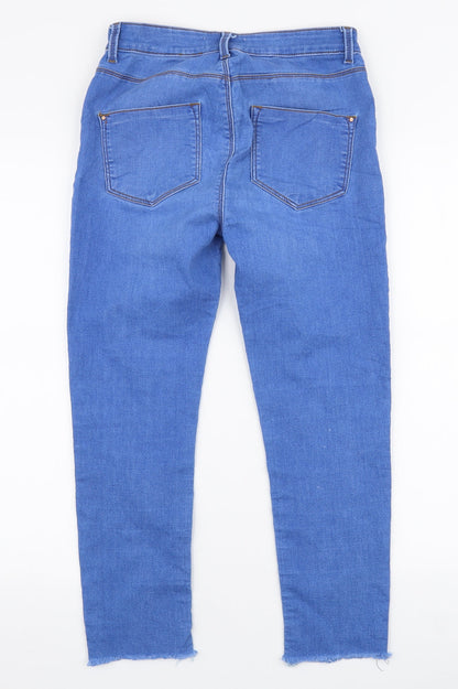 Dorothy Perkins Womens Blue  Cotton Skinny Jeans Size 10 L23 in Slim Zip