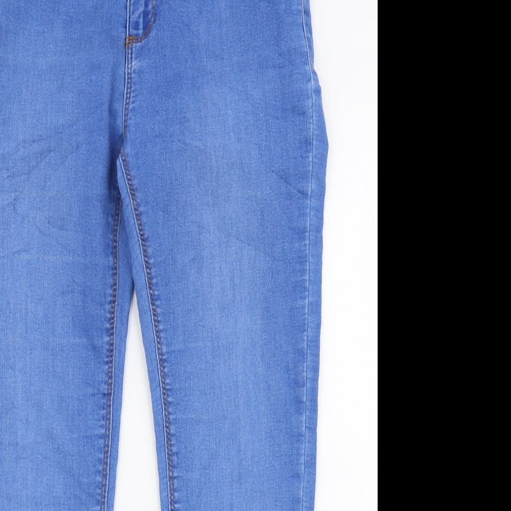 Dorothy Perkins Womens Blue  Cotton Skinny Jeans Size 10 L23 in Slim Zip