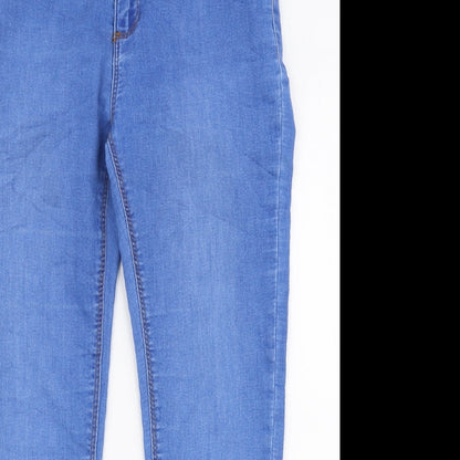 Dorothy Perkins Womens Blue  Cotton Skinny Jeans Size 10 L23 in Slim Zip