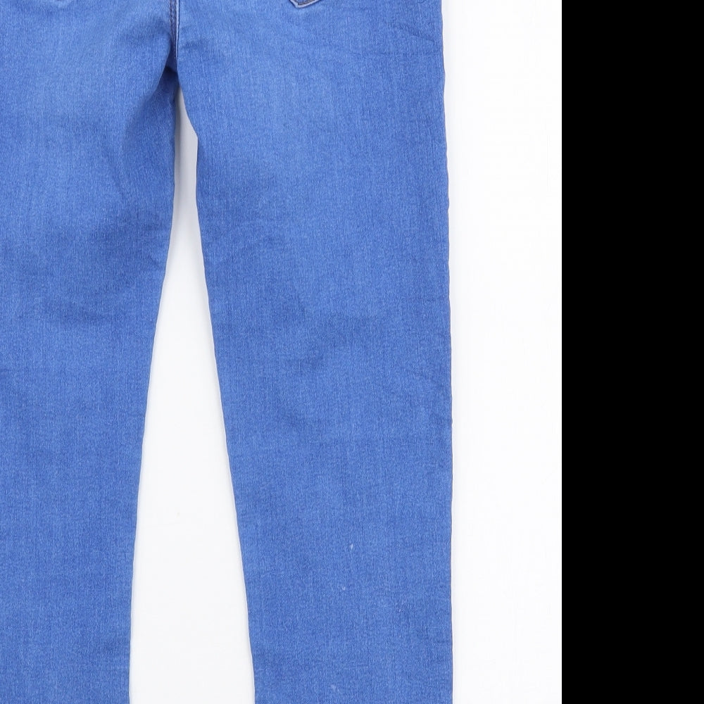 Dorothy Perkins Womens Blue  Cotton Skinny Jeans Size 10 L23 in Slim Zip