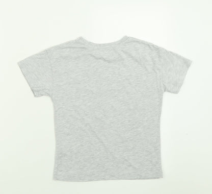 Matalan Boys Grey  Cotton Basic T-Shirt Size 5-6 Years Crew Neck Pullover - Trucks