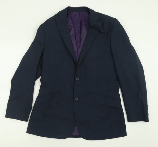 George Mens Blue  Polyester Jacket Suit Jacket Size 38