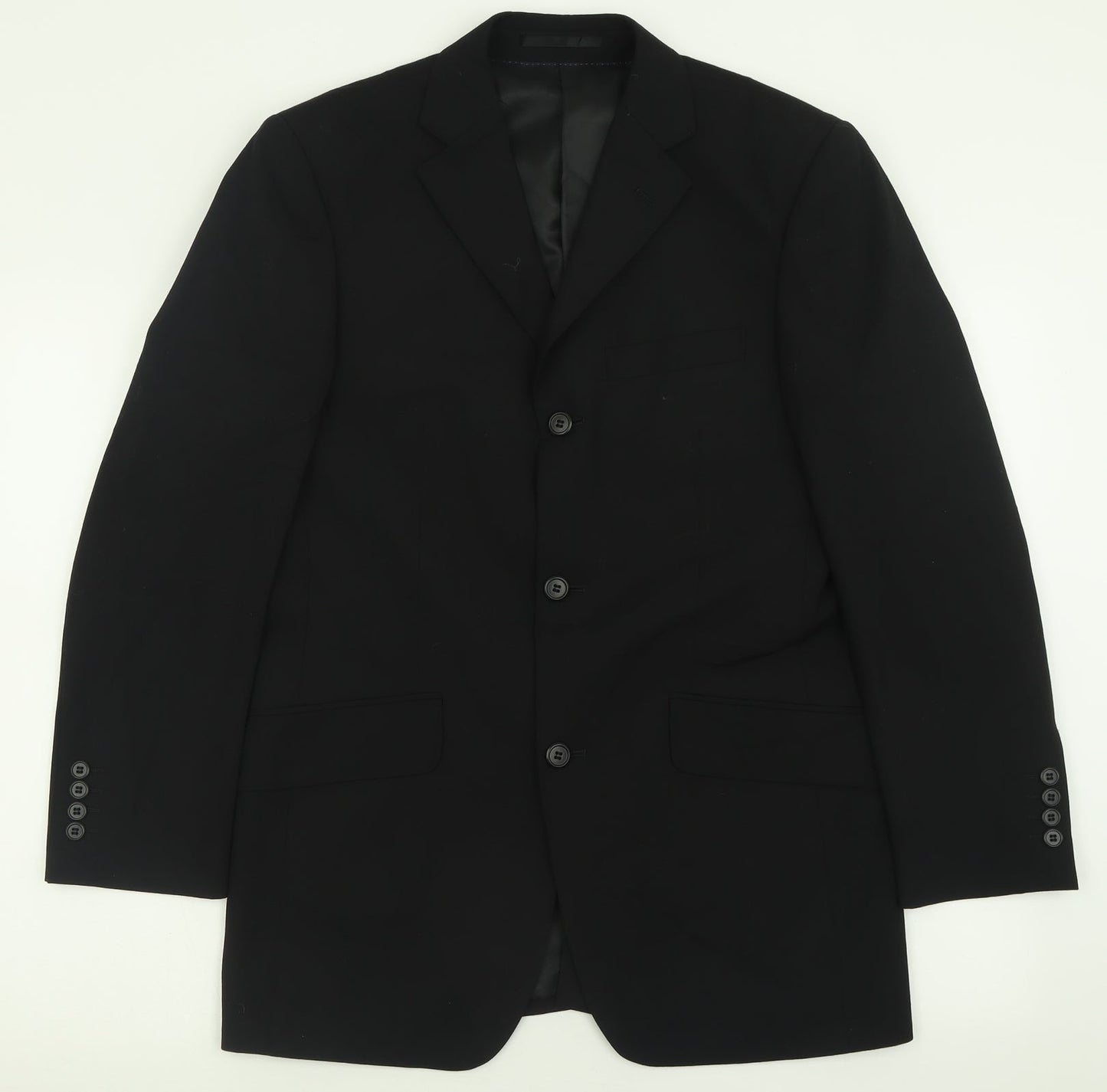 Mens UK Size 36 Charlton Gray Regular Black Suit Jacket