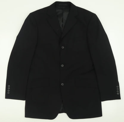 Mens UK Size 36 Charlton Gray Regular Black Suit Jacket