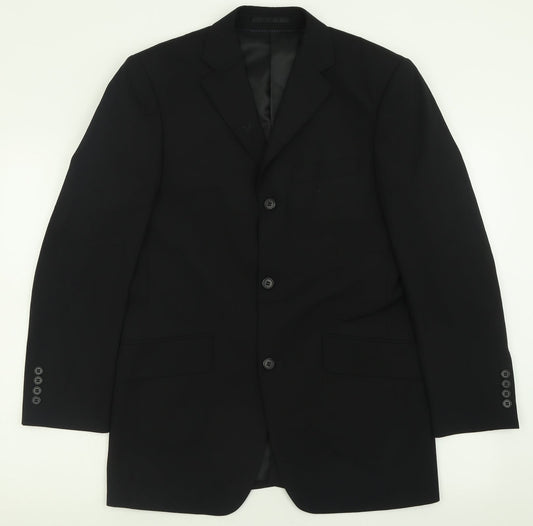 Mens UK Size 36 Charlton Gray Regular Black Suit Jacket