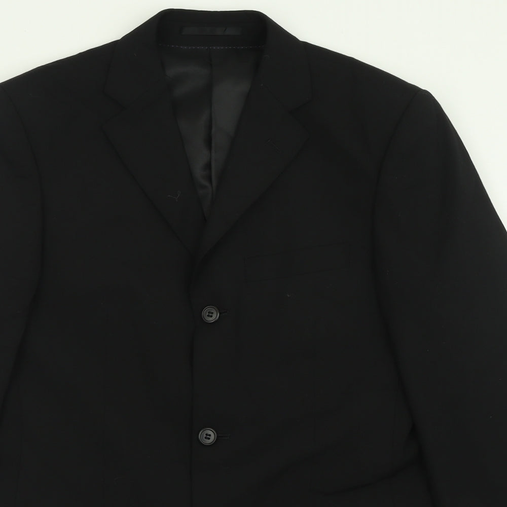 Mens UK Size 36 Charlton Gray Regular Black Suit Jacket