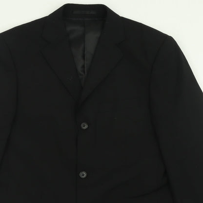 Mens UK Size 36 Charlton Gray Regular Black Suit Jacket