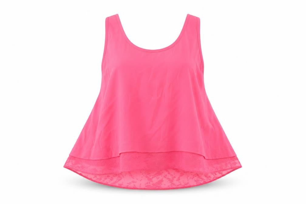 Womens UK Size 8 Papaya Pink Basic Tank