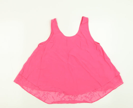 Papaya Womens Pink  Polyester Basic Tank Size 8 Scoop Neck