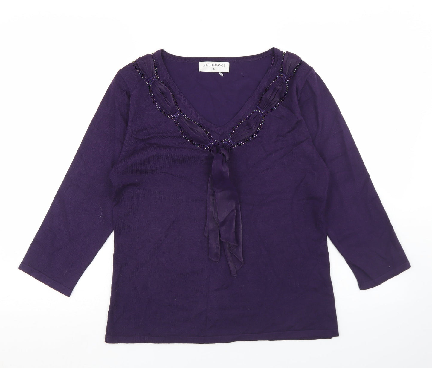 Womens UK Size L Just Elegance Purple Pullover Jumper