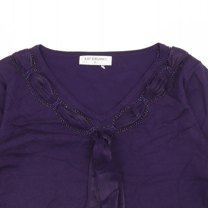 Womens UK Size L Just Elegance Purple Pullover Jumper