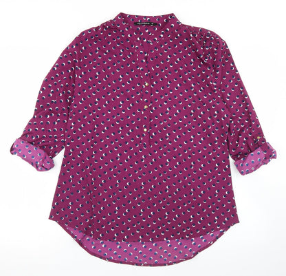 Womens UK Size 14 Full Circle Purple Basic Blouse