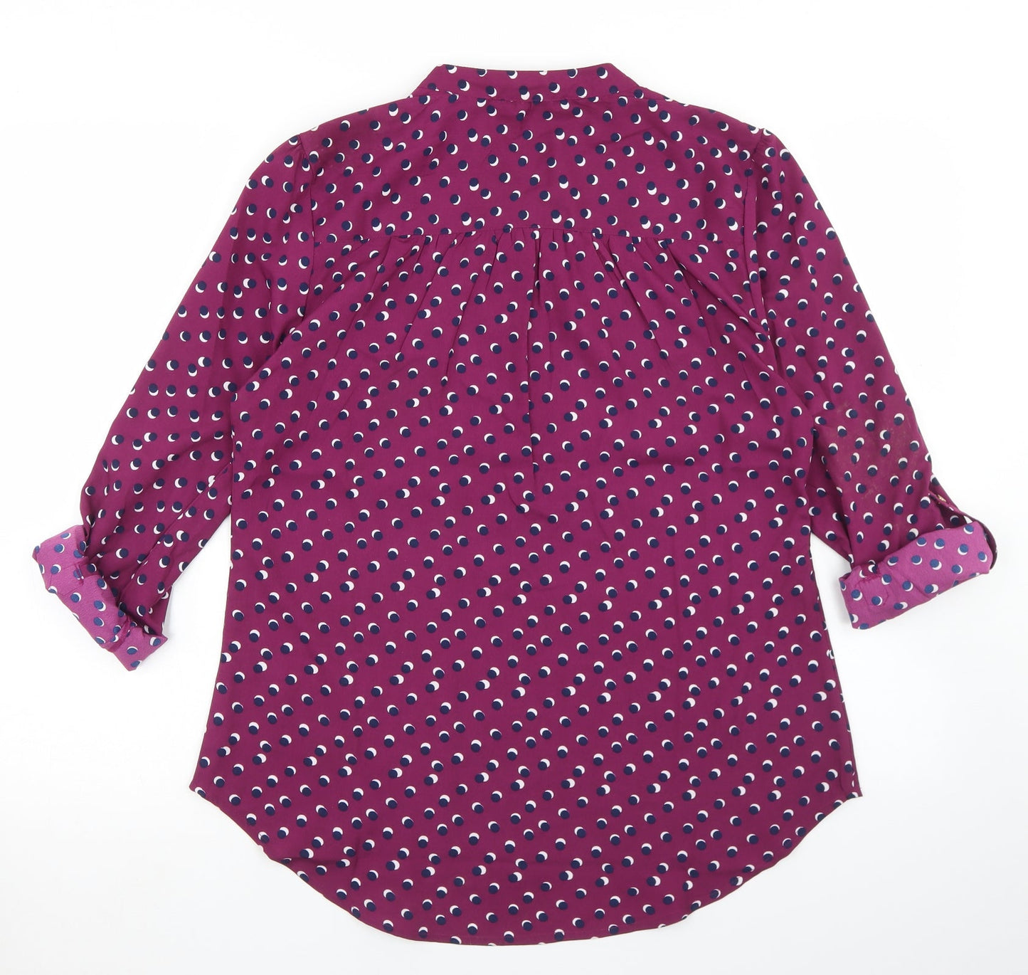 Womens UK Size 14 Full Circle Purple Basic Blouse