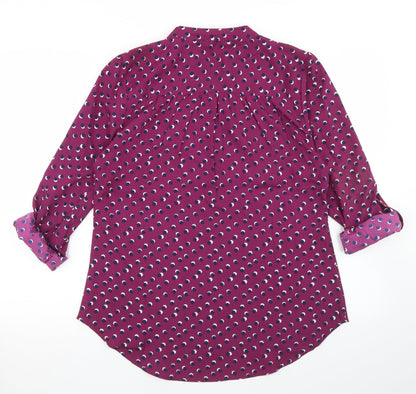 Womens UK Size 14 Full Circle Purple Basic Blouse