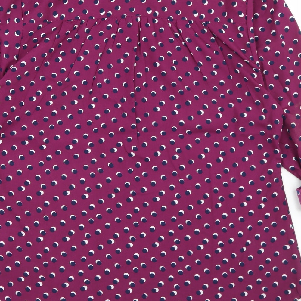 Womens UK Size 14 Full Circle Purple Basic Blouse