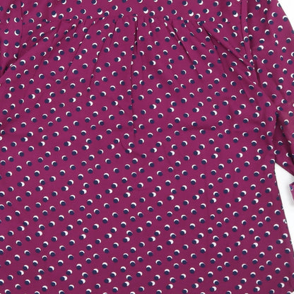 Womens UK Size 14 Full Circle Purple Basic Blouse