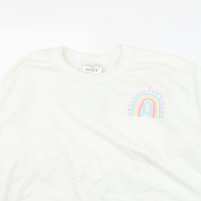 M&C Womens White  Cotton Pullover Sweatshirt Size S  Pullover - 'Thank you NHS'