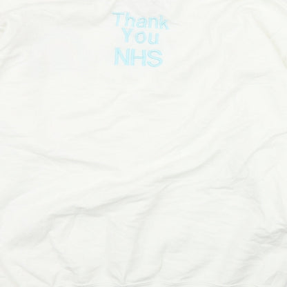 M&C Womens White  Cotton Pullover Sweatshirt Size S  Pullover - 'Thank you NHS'