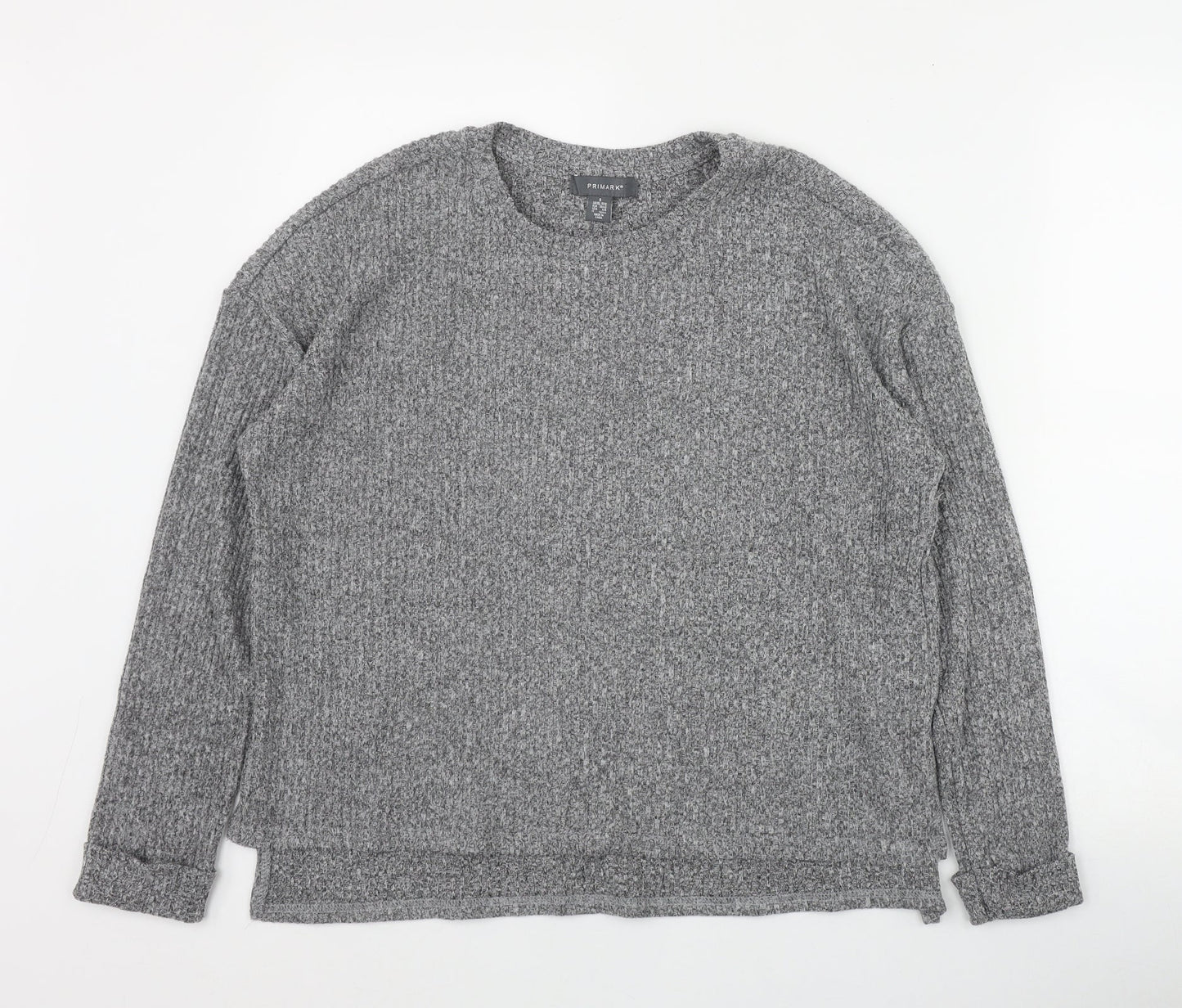 Primark Womens Grey Round Neck  Polyester Pullover Jumper Size S