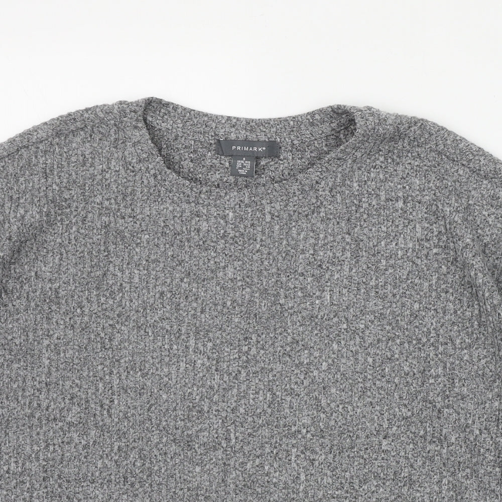 Primark Womens Grey Round Neck  Polyester Pullover Jumper Size S
