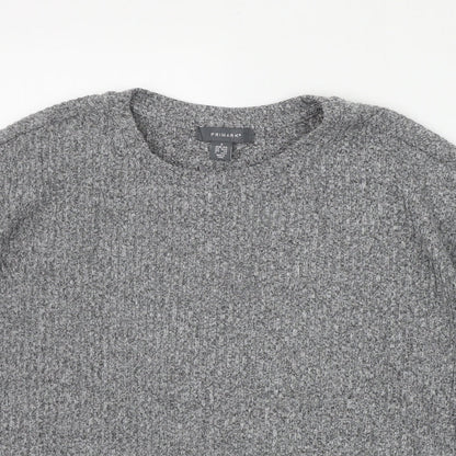 Primark Womens Grey Round Neck  Polyester Pullover Jumper Size S