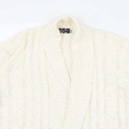 Fashion Alert Womens Ivory V-Neck  Acrylic Cardigan Jumper Size S