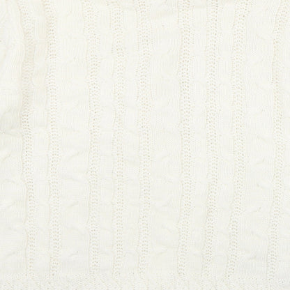 Fashion Alert Womens Ivory V-Neck  Acrylic Cardigan Jumper Size S