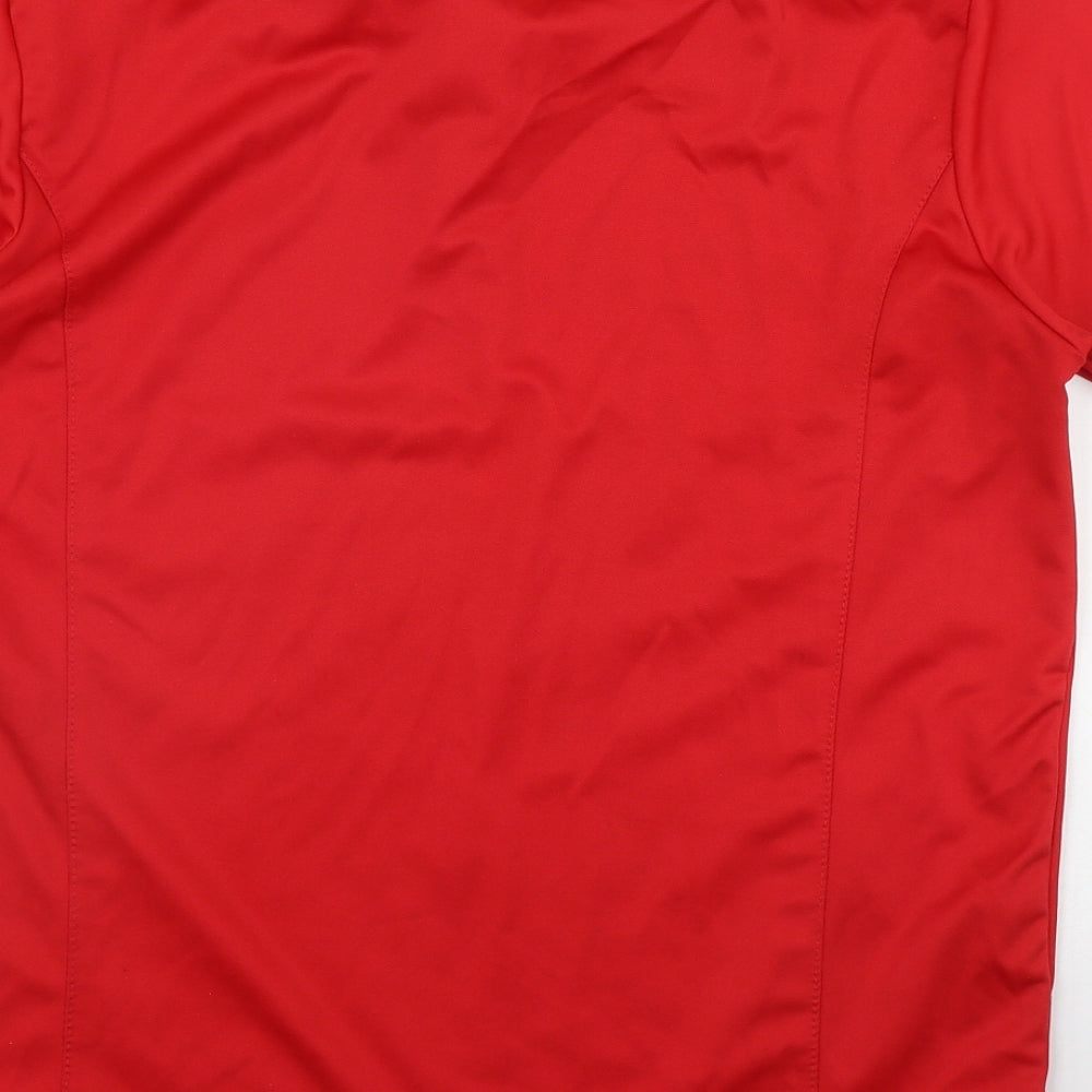 Premier Mens Red  Polyester  Polo Size L Collared Button