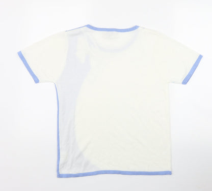 Westwood Ho Womens Ivory  Acrylic Basic T-Shirt Size M Round Neck - Bow