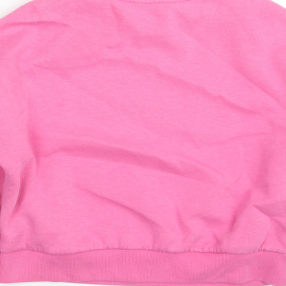 Marks and Spencer Girls Pink  Cotton Pullover Sweatshirt Size 9-10 Years  Pullover - Positive State of Mind