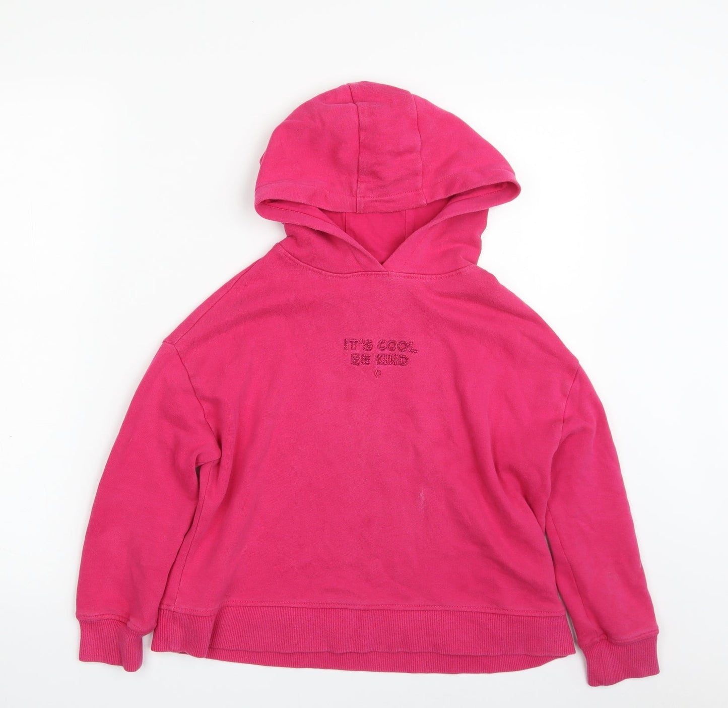 NEXT Girls Pink  Cotton Pullover Hoodie Size 9 Years  Pullover - It's Cool ; Be Kind