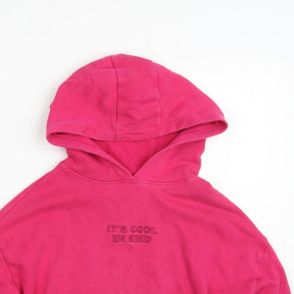 NEXT Girls Pink  Cotton Pullover Hoodie Size 9 Years  Pullover - It's Cool ; Be Kind