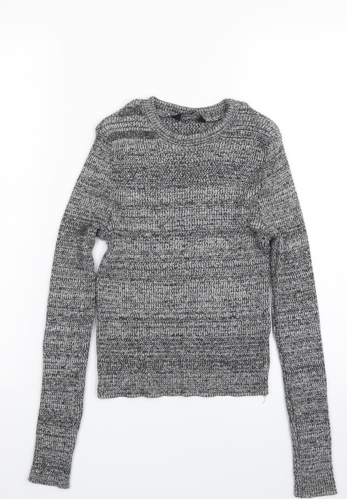 New Look Girls Grey Crew Neck  Acrylic Pullover Jumper Size 12 Years  Pullover