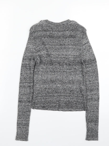 New Look Girls Grey Crew Neck  Acrylic Pullover Jumper Size 12 Years  Pullover