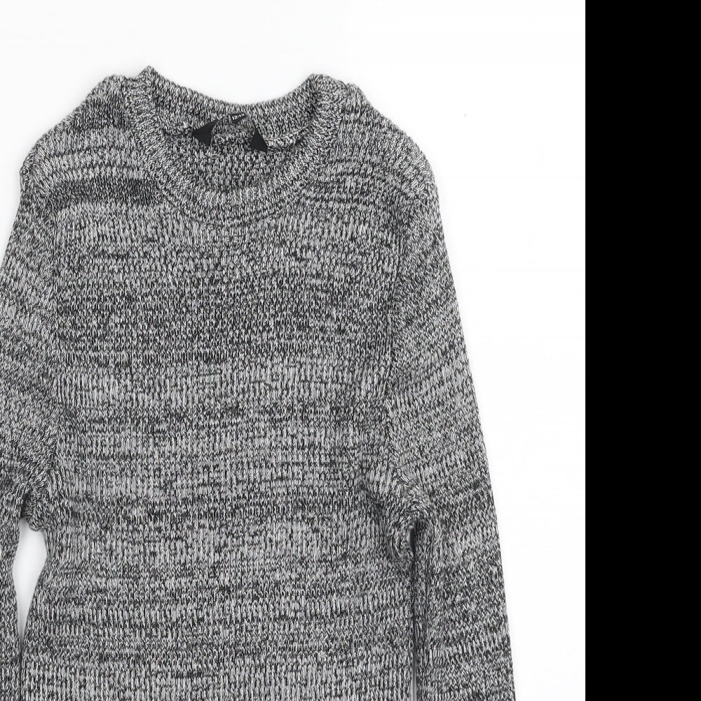 New Look Girls Grey Crew Neck  Acrylic Pullover Jumper Size 12 Years  Pullover