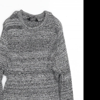 New Look Girls Grey Crew Neck  Acrylic Pullover Jumper Size 12 Years  Pullover