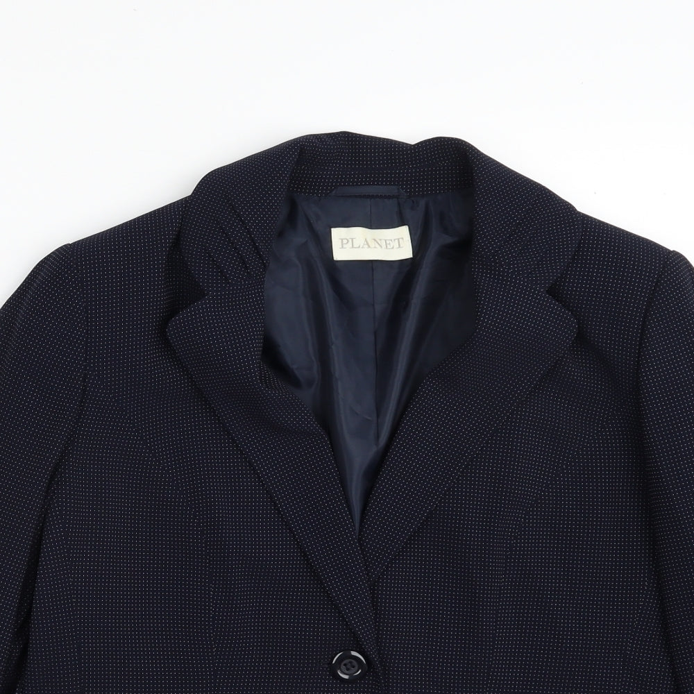 Womens UK Size 12 Planet Blue Jacket Blazer