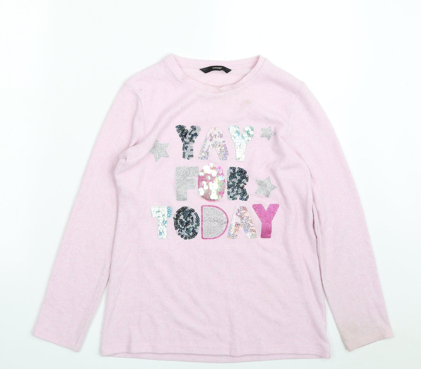 George Girls Pink Crew Neck  Viscose Pullover Jumper Size 10-11 Years  Pullover - Yay For Today