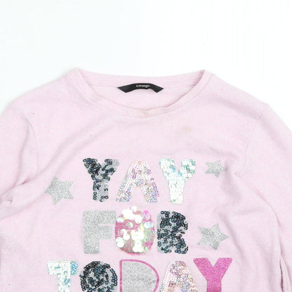 George Girls Pink Crew Neck  Viscose Pullover Jumper Size 10-11 Years  Pullover - Yay For Today