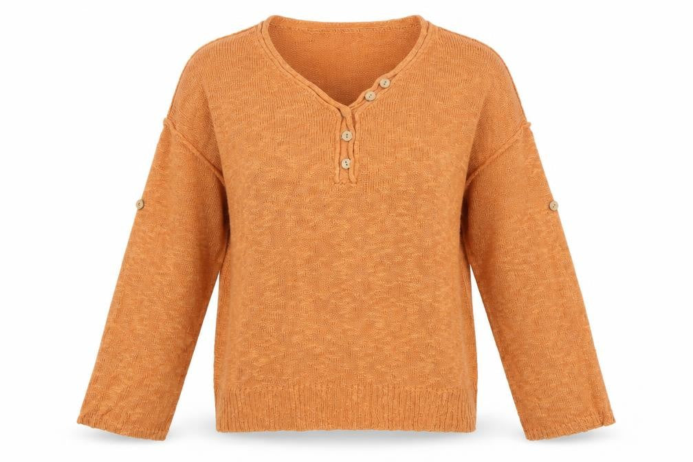 Womens UK Size S Preworn Orange Pullover Jumper