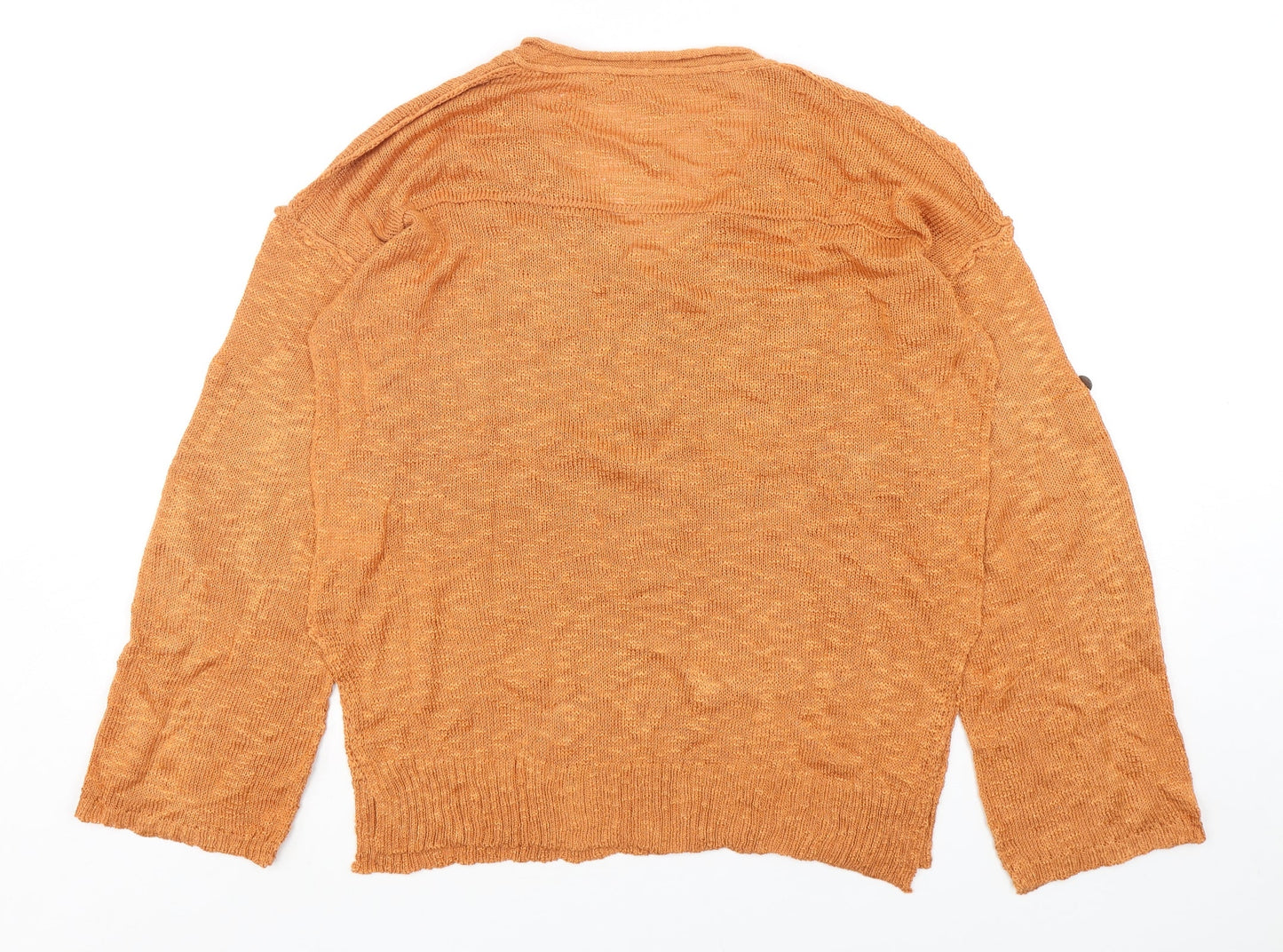 Womens UK Size S Preworn Orange Pullover Jumper