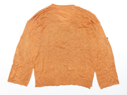 Womens UK Size S Preworn Orange Pullover Jumper