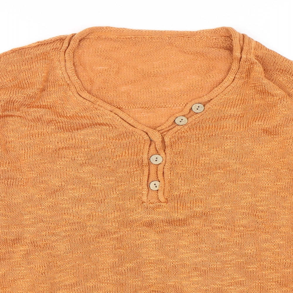 Womens UK Size S Preworn Orange Pullover Jumper