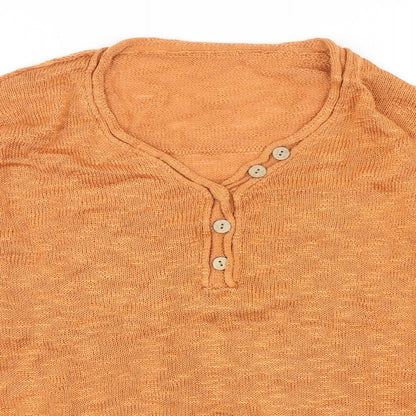 Womens UK Size S Preworn Orange Pullover Jumper