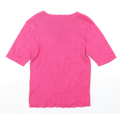Womens UK Size M CandA Pink Pullover Jumper