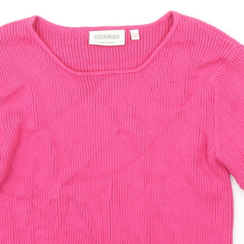 Womens UK Size M CandA Pink Pullover Jumper