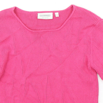 Womens UK Size M CandA Pink Pullover Jumper
