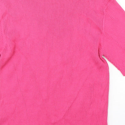 Womens UK Size M CandA Pink Pullover Jumper