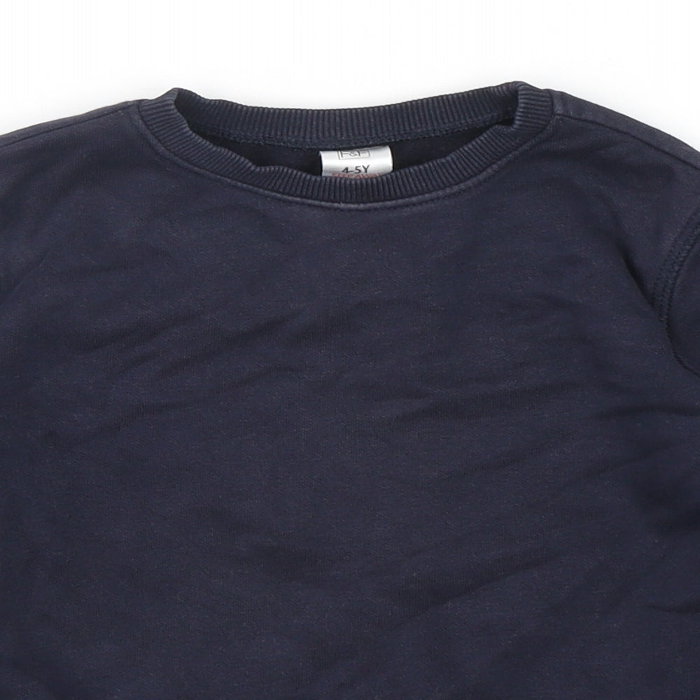 F&F Boys Blue  Cotton Pullover Sweatshirt Size 4-5 Years